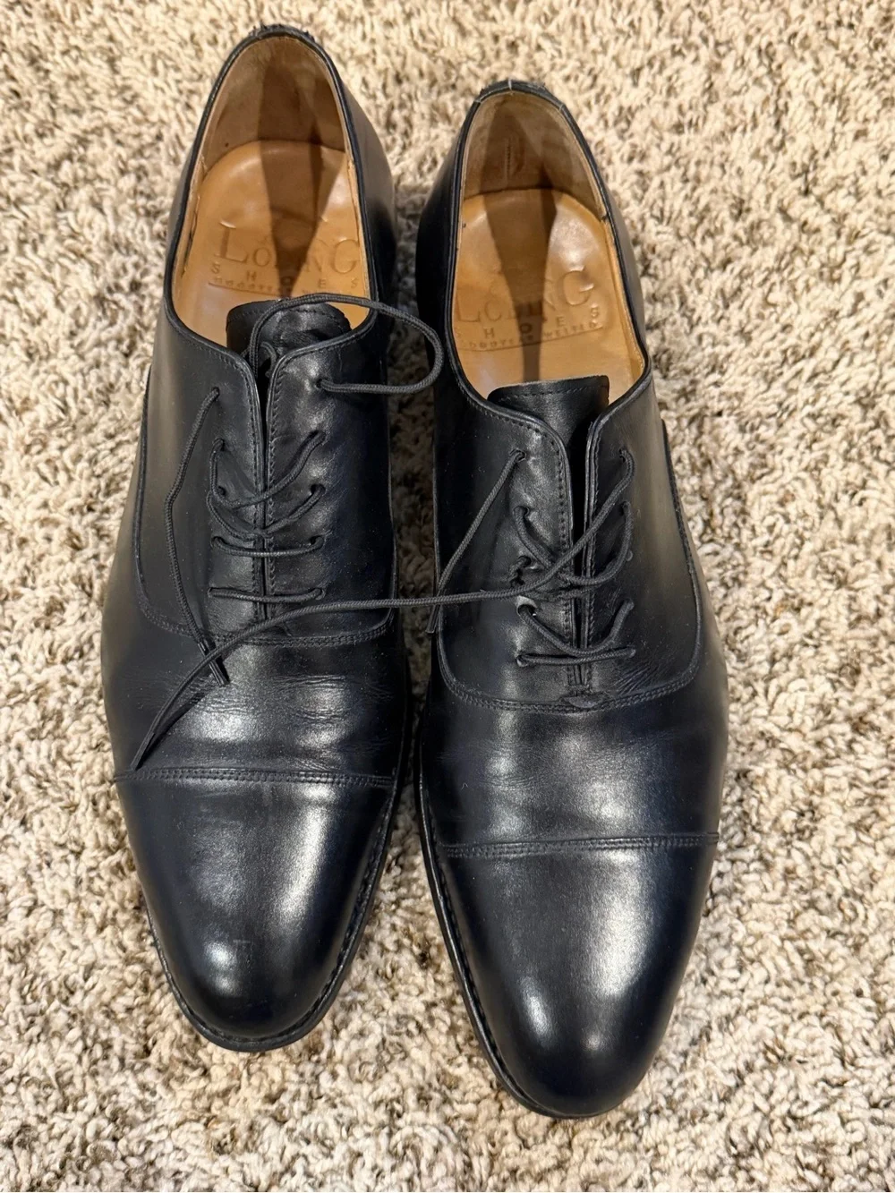 LODING Black Leather Derby Oxfords